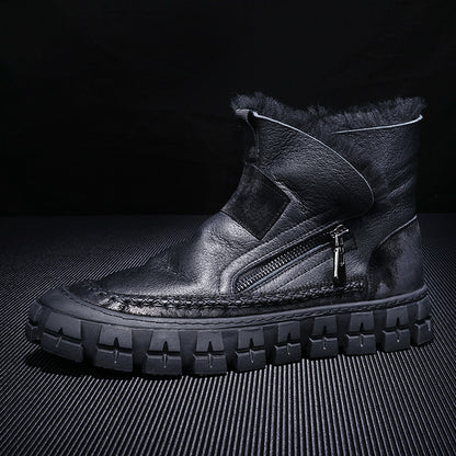 New Fur One Boot Men's Leather Wool And Fleece
