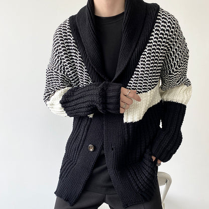 Contrast Coarse Wool Fried Dough Twists Knitting Sweater