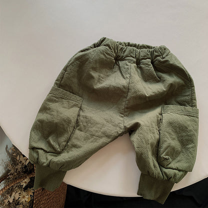 Children's Velvet Padded Loose Overalls