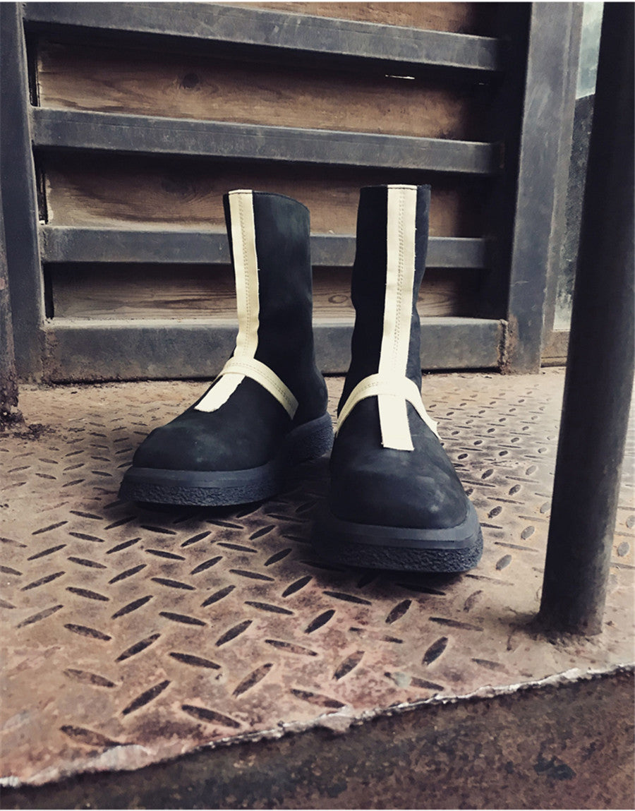 Men's Cross Stitching Leather Martin Boots