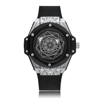 Creative Personality Men's Watch Big Bang Tattoo Spider Web Rubber Non-mechanical Male Student Watch