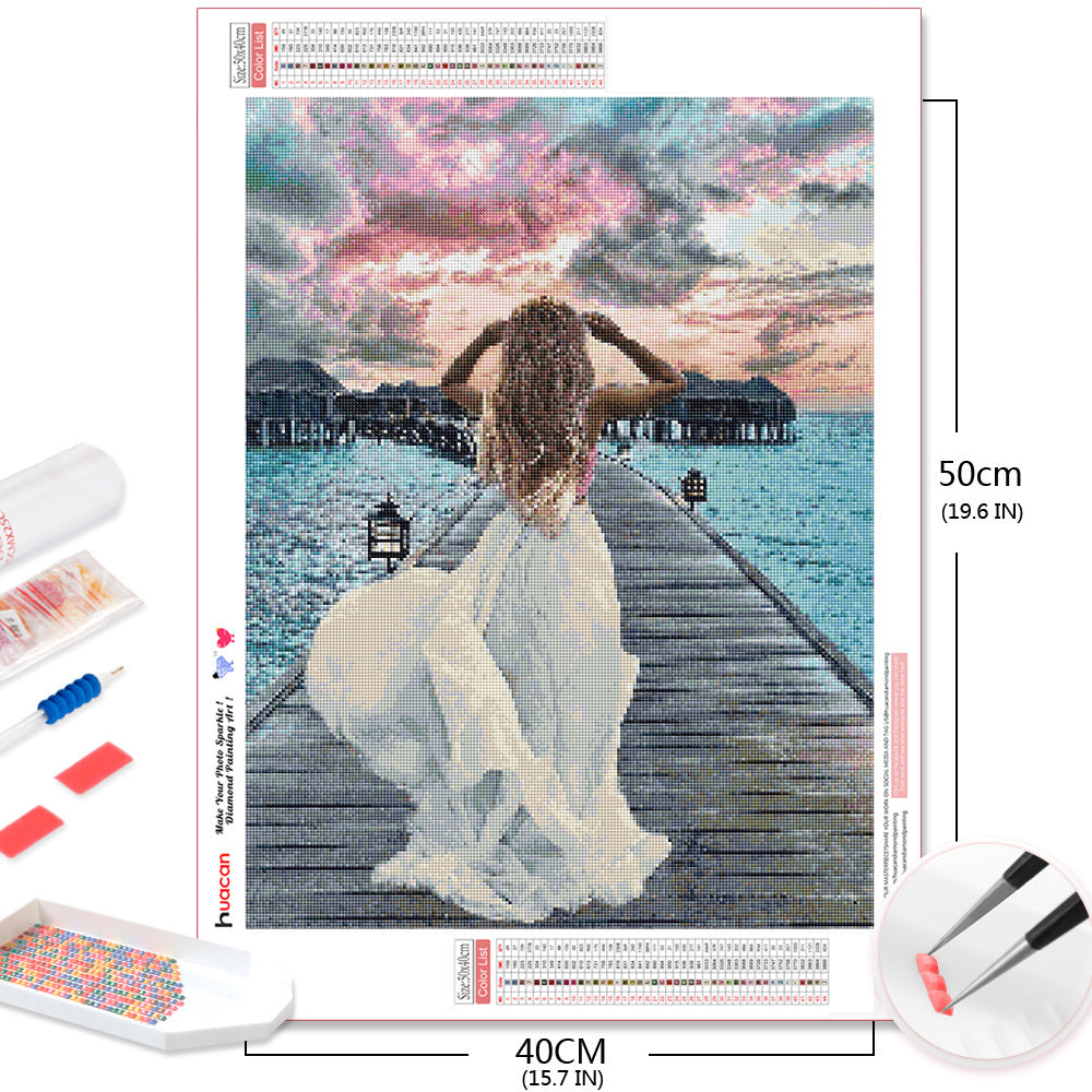 5D Female Portrait Diamond Painting Full Bridge Embroidery Cross Mural Kit