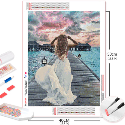 5D Female Portrait Diamond Painting Full Bridge Embroidery Cross Mural Kit