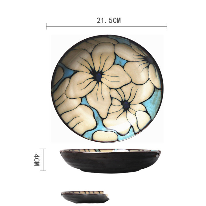 Ceramic Hand-painted Western Food Microwave Breakfast Plate