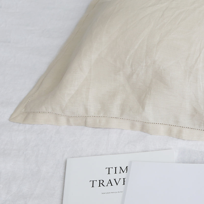 Pure Linen Pillow Towel Breathable Solid Color High-grade