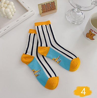 Rainbow Women Cute Mid-calf Length Socks