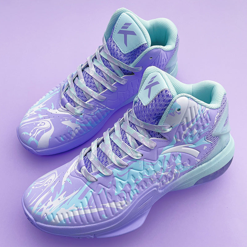 Purple And Blue Chinese Style Graffiti Shoelaces