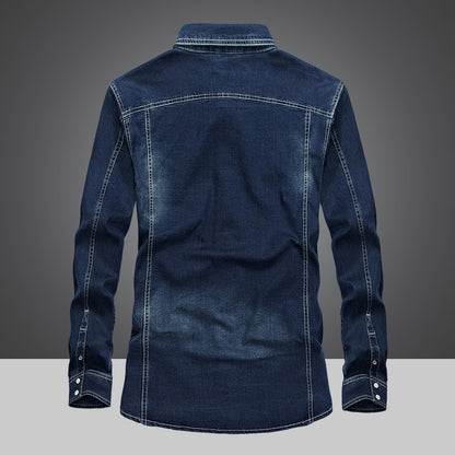 Men's Long Sleeved Denim Shirt Outdoor Leisure
