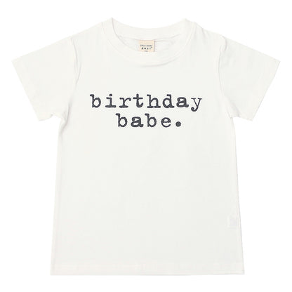 New Children's Baby Half-sleeve Magenta Letter Birthday Print Tops