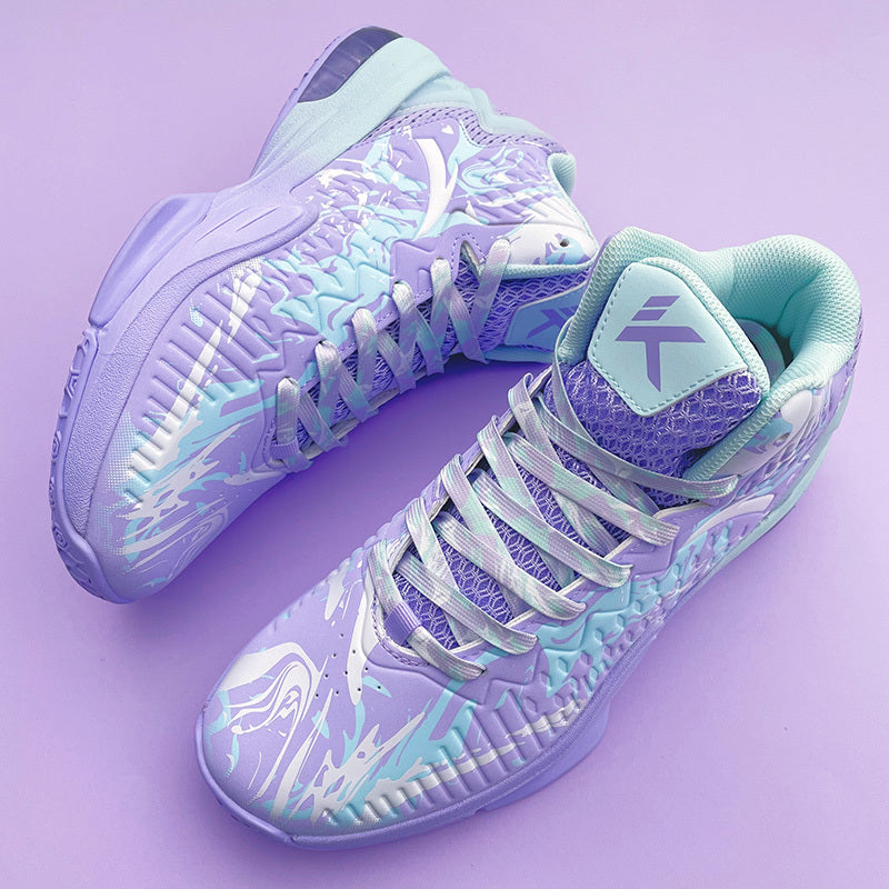 Purple And Blue Chinese Style Graffiti Shoelaces