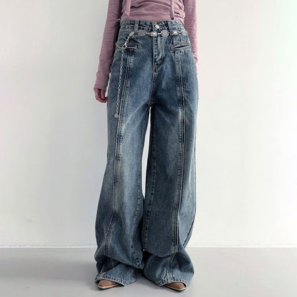 American Style Trend Street Shooting Women's Clothing Worn Jeans
