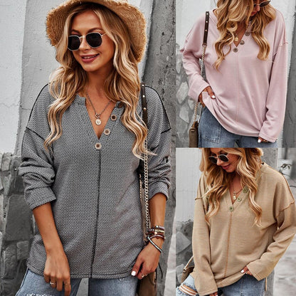 Sexy Knit Long Sleeve Sweater Women's Casual Vacation Style