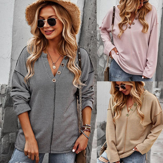Sexy Knit Long Sleeve Sweater Women's Casual Vacation Style