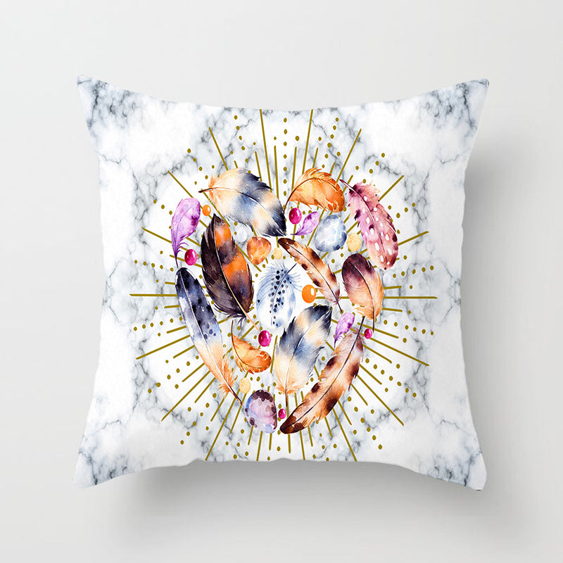 Peach Skin Feather Pillow Sofa Cover