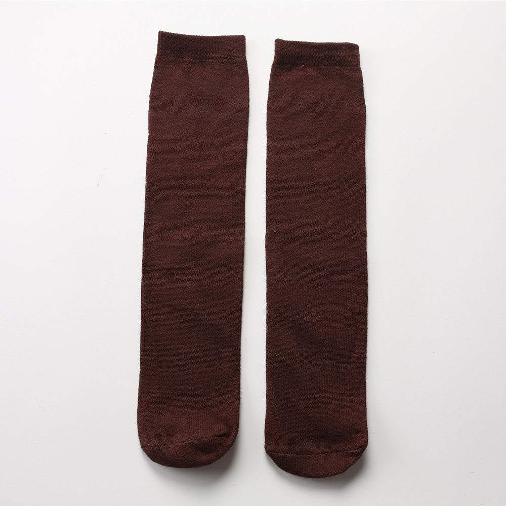 Straight Heelless Children's Pile Of Socks Solid Color