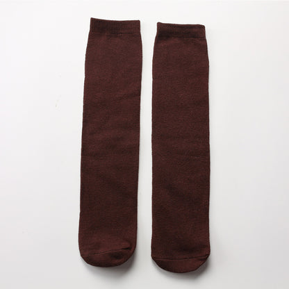 Straight Heelless Children's Pile Of Socks Solid Color