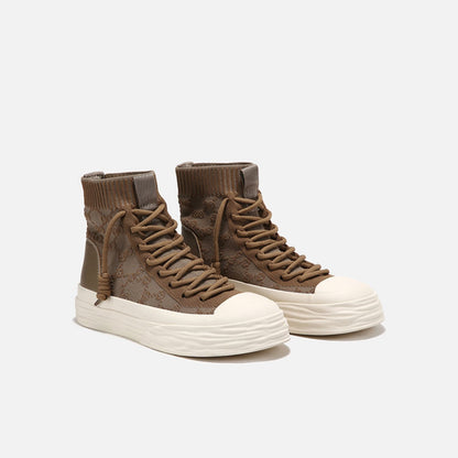 High-top Women's Flat New Retro All-match Casual Socks Shoes