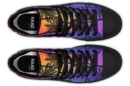 Men's And Women's Fashion Color Printing High-top Canvas Shoes