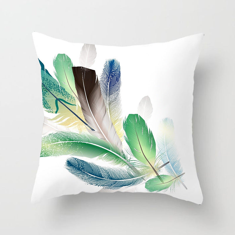 Peach Skin Feather Pillow Sofa Cover