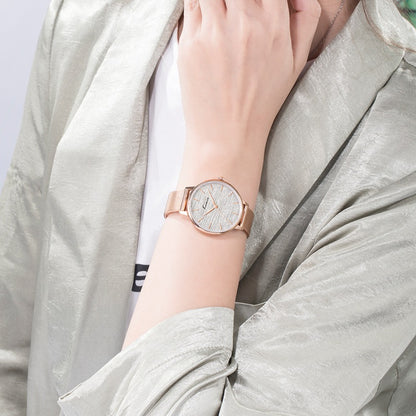 Rainbow Gradient Color Glitter Ladies Watch Mesh Strap Fashion Watch