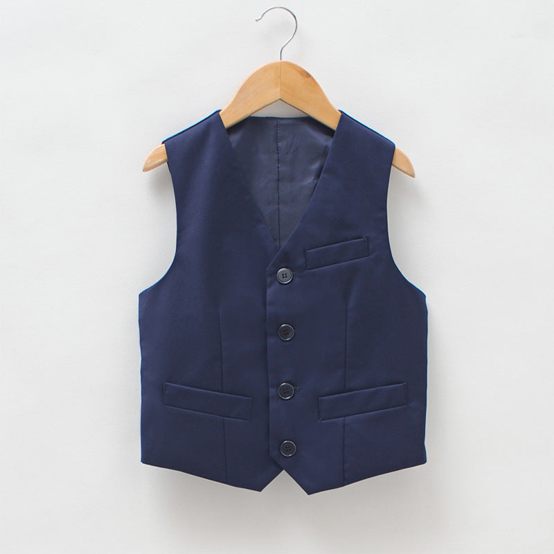 Children's Black Waistcoat Black Children's Clothing Little Boys Performance Costume