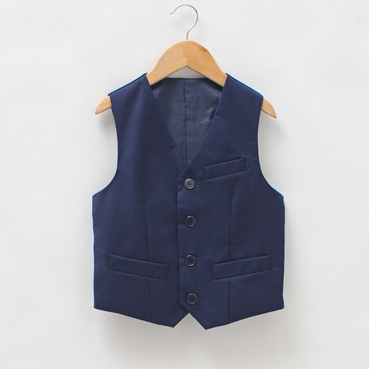 Children's Black Waistcoat Black Children's Clothing Little Boys Performance Costume