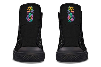 Men's And Women's Fashion Color Printing High-top Canvas Shoes