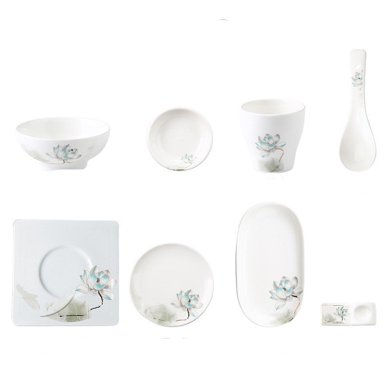 Hotel Tableware Set Eight-piece Bowl And Plate Hospitality Tableware Set