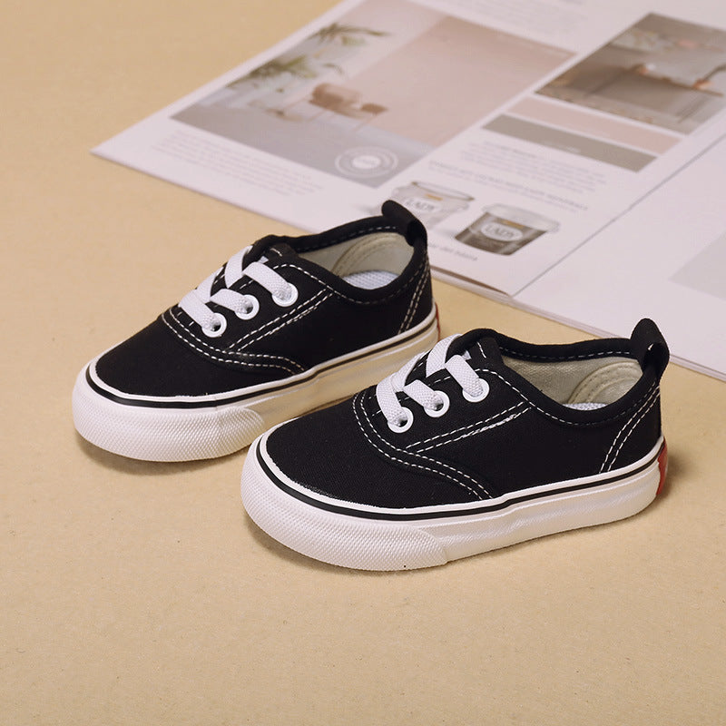 Child Bear Simple Solid Color Canvas Shoes