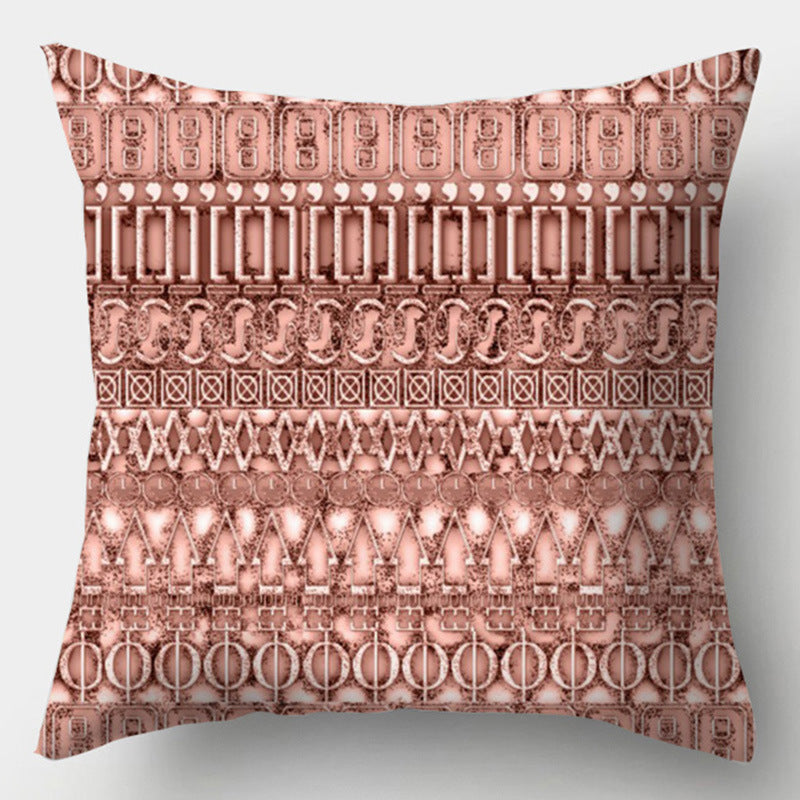 Modern Simple Pillow Home Cushion Geometric Amazon Hot Sale Peach Skin Fabric