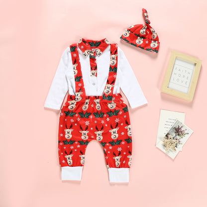 Explosive Christmas Gentleman Strap Set Christmas Deer Print