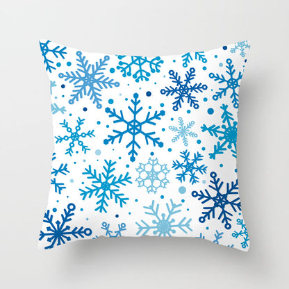 Home Christmas Snowflake Digital Printing Car Pillowcase