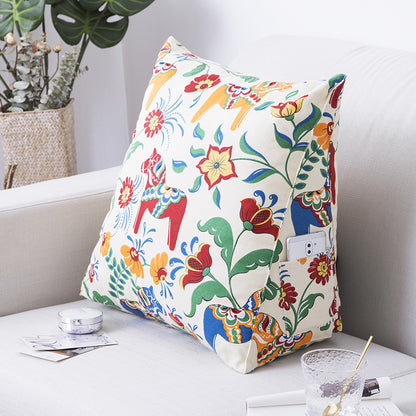 Japanese Style Cotton Canvas Pillow Cartoon Backrest