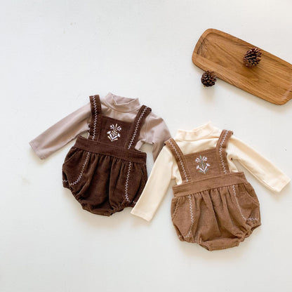 Cotton Cute Baby Girl Bodysuit Bib Suit