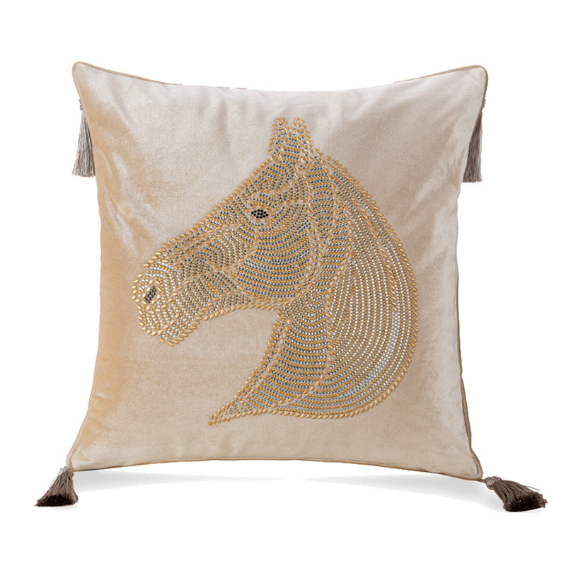Bedroom Bedside Hot Drill Horse Head Pillow Cover