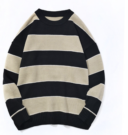 Casual Pullover Striped Sweater Men's And Women's Neutral Sweater