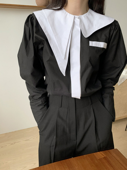 Autumn Irregular Double Long-sleeved Shirt