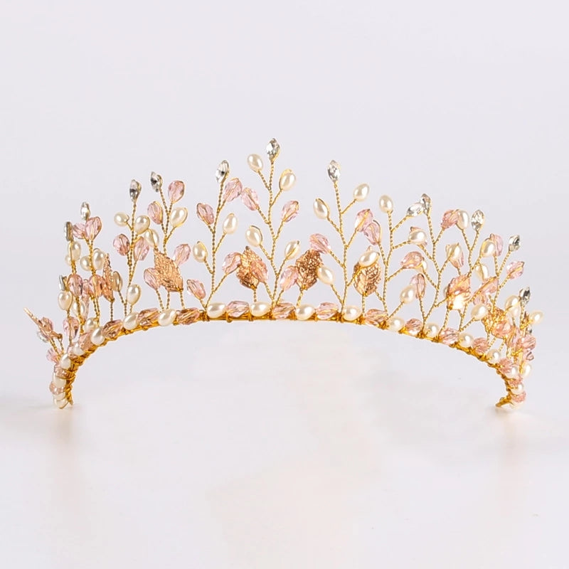 Handmade Crystal Beaded Plate Hair Accessories Wedding Headdress Bridal Headband