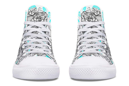 Men's And Women's Fashion Color Printing High-top Canvas Shoes