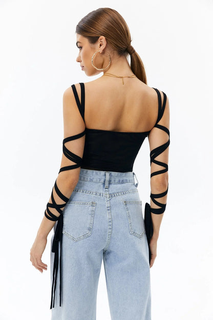 Solid Color Umbilical Straps Umbilical Strap Camisole