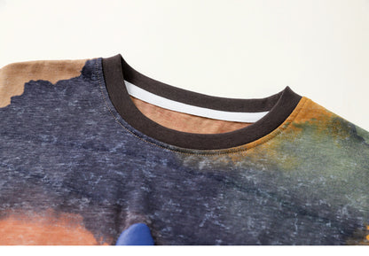 Boys' Tie-dyed Bubble Printed Short-sleeved T-shirt
