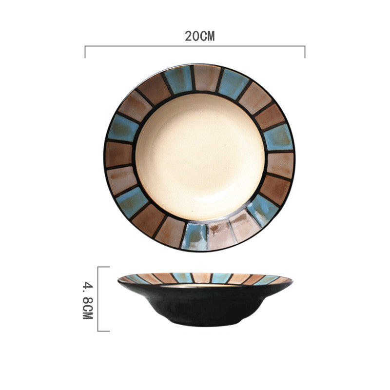 Ceramic Hand-painted Western Food Microwave Breakfast Plate