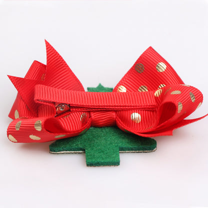 Cute Children's Christmas Tree Bow Hairpin