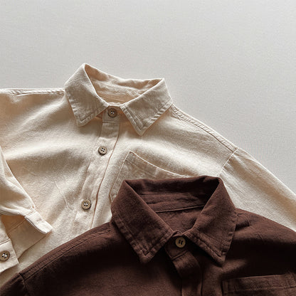 Cotton Long Sleeve Shirt Little Kid's Fashion Coat