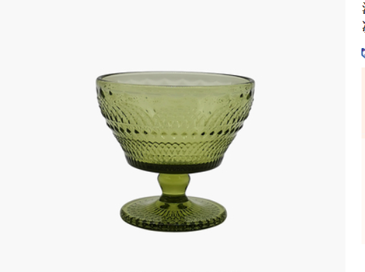 Glass Coffee Cup And Saucer Thick Heat-resistant Classical Flower Tea Cup Retro Color Ice Cream Cup