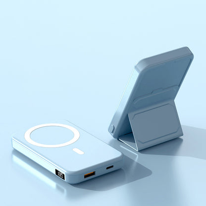 Magnetic Suction Wireless Charging Treasure Large Capacity Folding Bracket Mobile Power Supply