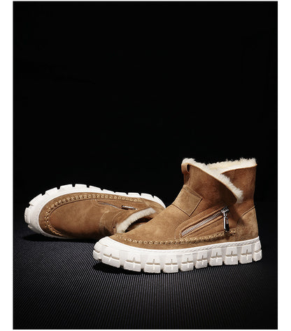 New Fur One Boot Men's Leather Wool And Fleece