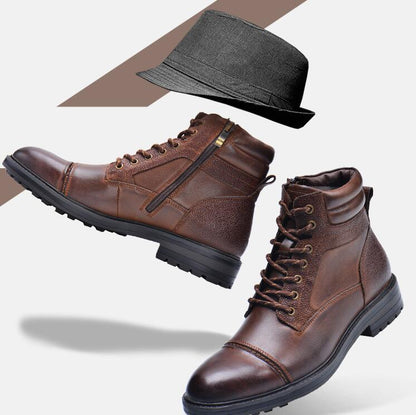 Fashion Simple Men's Top Layer Cowhide Leather Boots