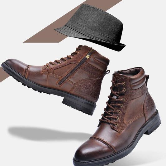 Fashion Simple Men's Top Layer Cowhide Leather Boots