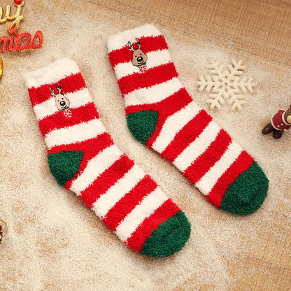 New Coral Velvet Christmas Socks